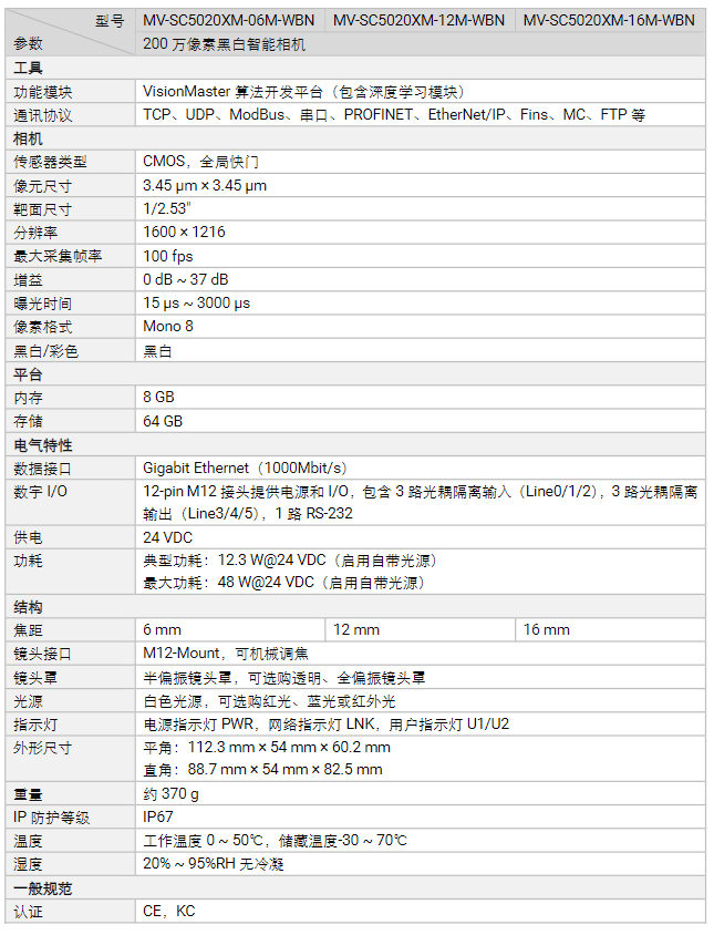 海康MV-SC5020XM-06M/12M/16M-WBN 200萬像素黑白智能相機(jī)參數(shù).png